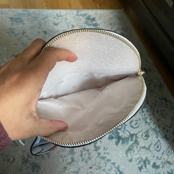 👛 BRAND NEW Kate Spade Leila Medium Flap Leather & Canvas Stripe Backpack Purse - Picture 6 of 16